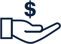 Hand financial aid icon