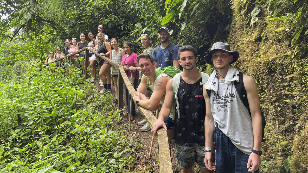 Health science students pose for a photo during their trip to Costa Rica.