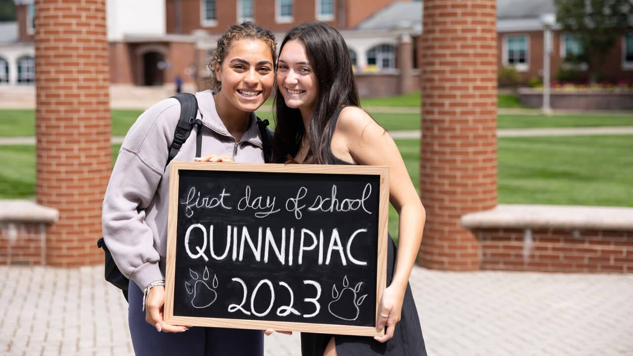 Students show their excitement on the first day of classes