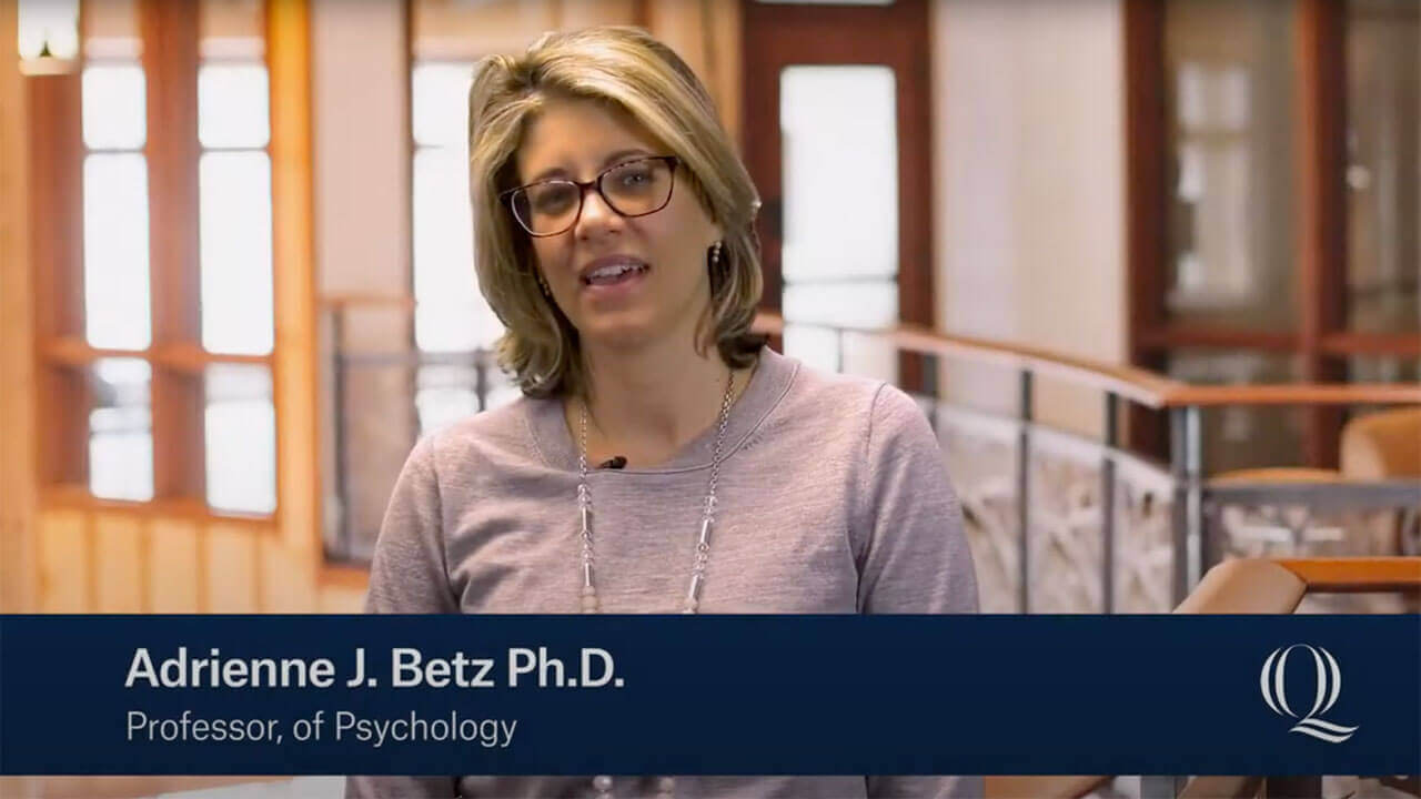 Professor Adrienne Betz introducing the Behavioral Neuroscience program, starts video