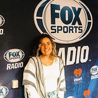Photo of journalism student Isabelle Agricola at Fox Sports Radio