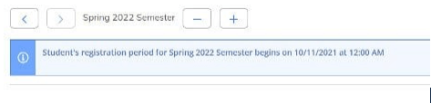 Student's registration date appears below the selected semester