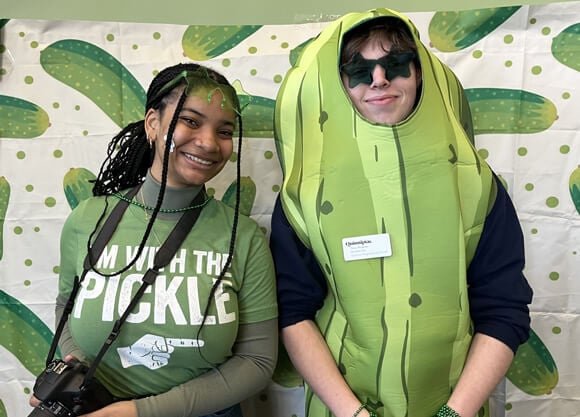 Two students enjoy Picklefest